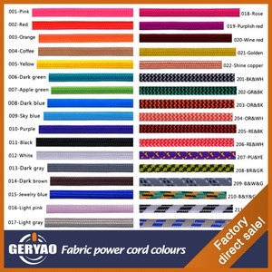 Avustralya SAA yuvarlak tekstil kumaş elektrik teli, örgülü kablo kumaş kaplı güç kablosu gül - Product Image 6