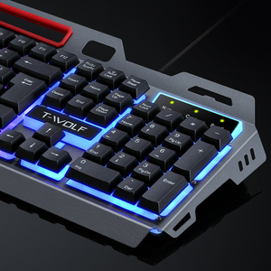 מחשב גיימר עם תאורה אחורית rgb הוביל מקלדת ועכבר usb קווית משחקים מקשים מכני המשחקים מקלדת עבור המחשב