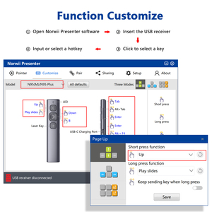 N95 ricaricabile Power Point USB Cliker Wireless Slide Advancer con puntatore Laser presentazione Remote - Product Image 4