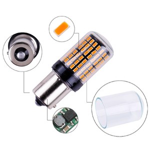 Decoding Anti-flash <strong>LED</strong> Turn signal Bulb 1157 BAU15S 1156 54SMD 3030 High Lumen Reversing Light PY21W - Product Image 5