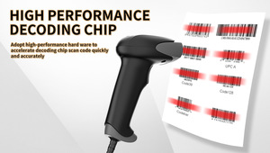 New Fashion HC-3206 1D CCD Barcode Scanner High Elasticity Button Large Capacity Battery Wired QR <strong>Code</strong> Reader USB Stock Scanner - Product Image 3