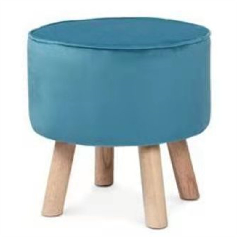Customized modern home furniture soft velvet foot stool chair with legs