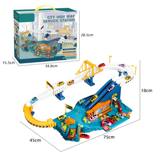 B / O DIY Assembly Inertance Small Vehicle Car Slide Track Adventure Parking Lot Garage <strong>Highway</strong> Winding Road Rail Car Slot <strong>Toy</strong> - Product Image 6