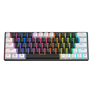 有线RGB游戏键盘白色和灰色61键紧凑型机械键盘 - Product Image 3