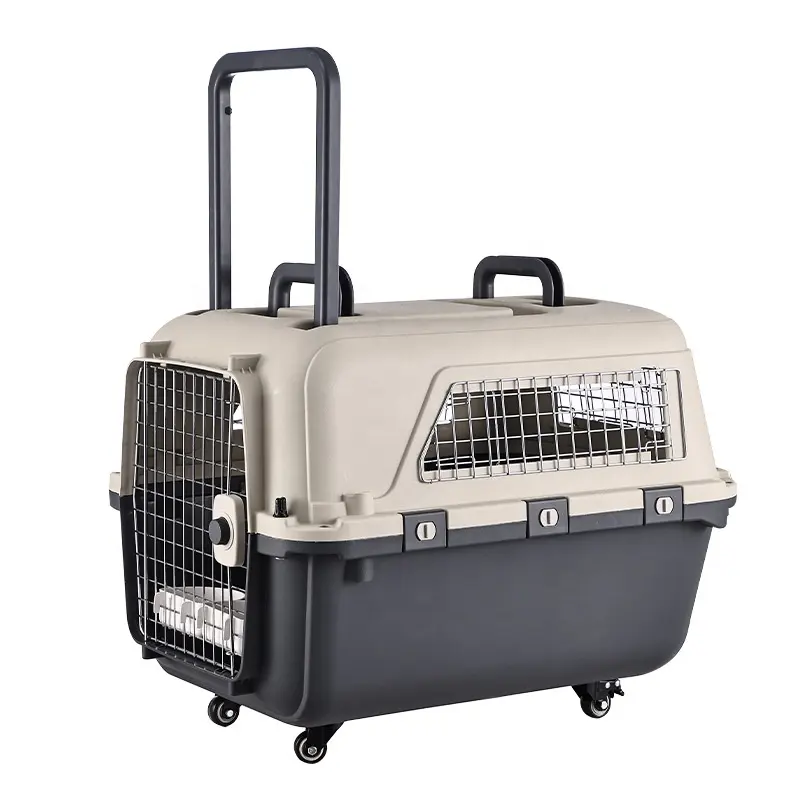 Transportín portátil para mascotas, caja con diseño de barra para perros, venta al por mayor de cajas de equipaje de viaje para perros pequeños y gatos