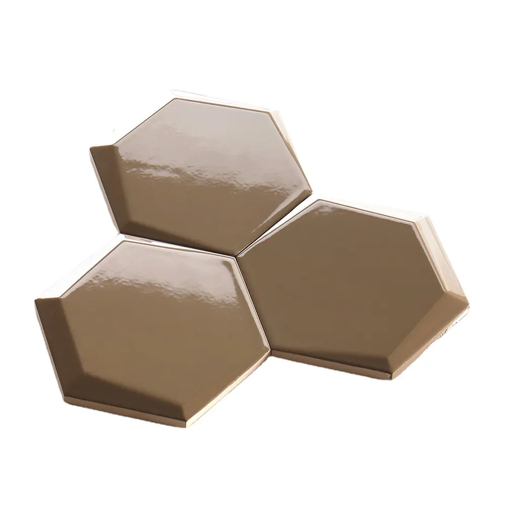 Piastrelle in mattoni di ceramica esagonale tinta unita per cucina bagno ristorante isolamento termico mattone refrattario resistente all'usura