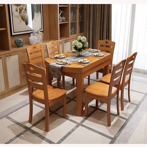 2025 mới rắn gỗ mở rộng bàn ăn có thể điều chỉnh bàn ăn lý tưởng cho phòng ăn và căn hộ - Product Image 3