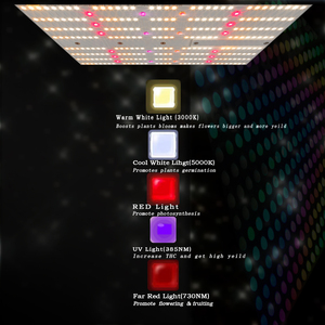 หลอดไฟ LED ประหยัดค่าแสงพร้อมแสงหรี่แสง UV สีแดงสำหรับเต๊นท์6X6โต1.5ม. X 1.5ม. แบบมืออาชีพ - Product Image 2