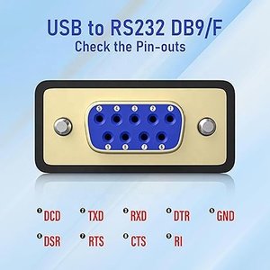 Usb-c至串行适配器6英尺RS232 DB9母转换器电缆FTDI FT232RL USB Type-C