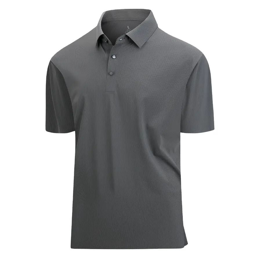 Polo de golf de punto de manga corta de algodón y poliéster para hombre bordado con logotipo personalizado UPF 50 + Polo de golf informal para hombre