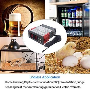 Termostato STC-1000 controlador de temperatura Digital, Sensor impermeable de 110V, 1M, relé de Control de temperatura LED de refrigeración de calefacción
