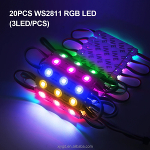 Dream Color <strong>RGB</strong> WS2811 5050 <strong>LED</strong> Strip 20PCS 3LEDs Module IP65 Waterproof DC12V Perfect for Vibrant Advertisement and Decoration - Product Image 4