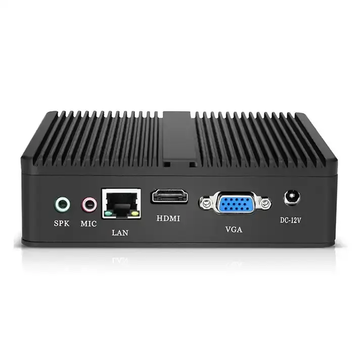 12V fanless incorporato mini industriale pc computer con intel 1900 I3 Win7 XP Linux senza monitor