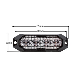 Đỏ <span class=keywords><strong>LED</strong></span> cảnh báo nướng Strobe ip69k 4 Leds Flash lưới tản nhiệt ánh sáng R65 SAE Luces de motocicleta estrobos đèn cho xe - Product Image 2