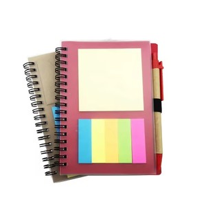 Venta al por mayor PP cubierta espiral Bloc de notas logotipo personalizado Mini Notebook Memo Bloc de notas adhesivas con bolígrafo