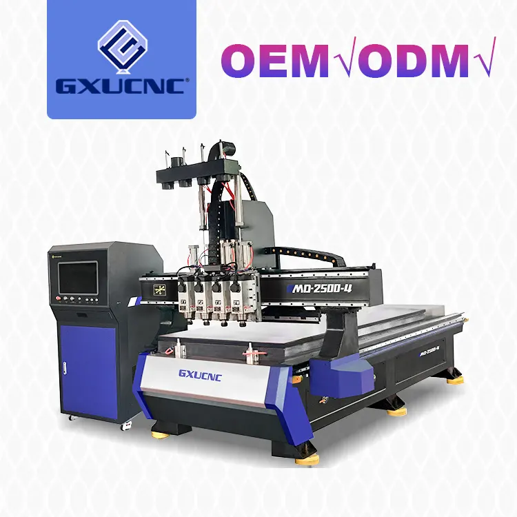 Gxucnc fabrika Md2500-4 Mdf ahşap yönlendirici kesme oyma gravür Cnc ahşap işleme makinesi