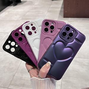 彩色手机套iphone 14手机套3d爱心手机套iphone 13手机套 - Product Image 3