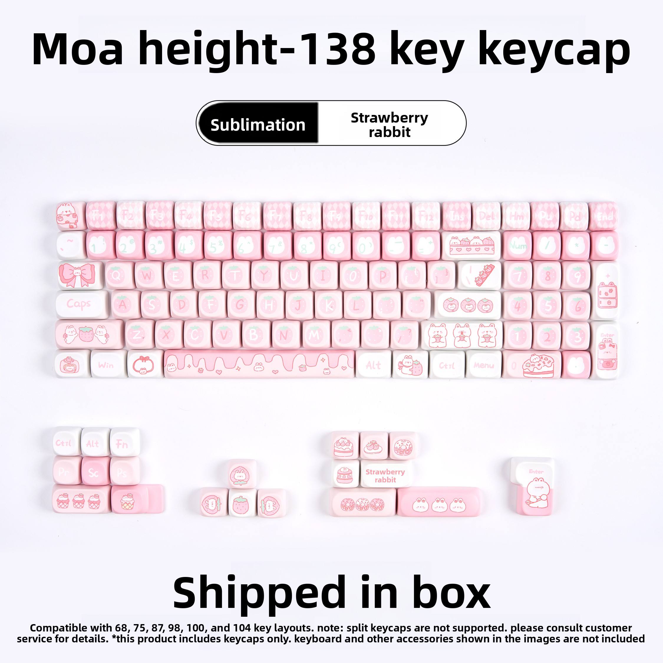 Strawberry Rabbit - Keycaps