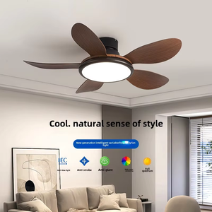 Modern 5 Blades LED Ceiling Fan Light High Wind Power Iron+ABS DC Remote Control 220V <strong>Input</strong> for Home Dining Bedroom Living Room - Product Image 3
