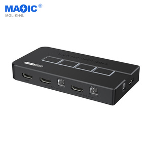 4k 60HZ自动Hdmi Usb Kvm开关4x1 Hdmi 2.0视频开关选择器4进1出HDMI KVM开关4端口，带桌面控制