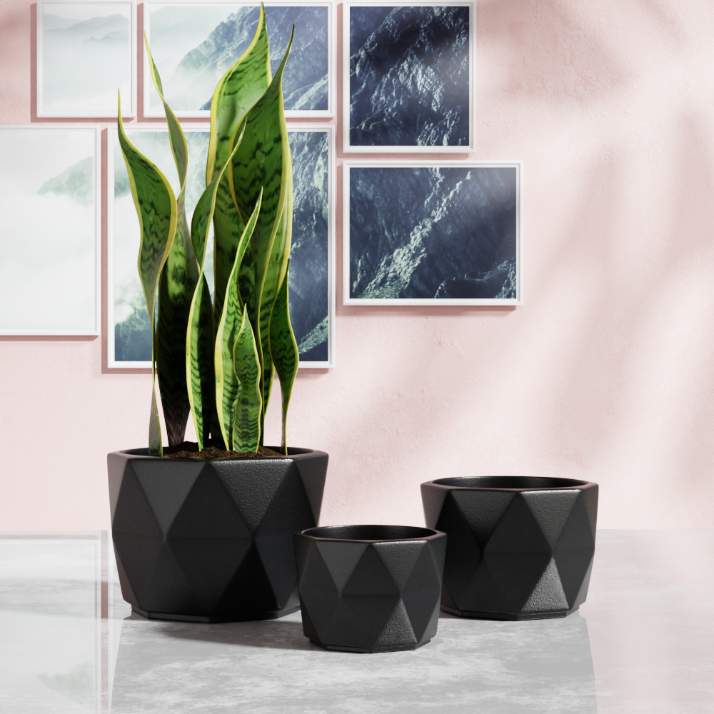 customize Diamond starry Flower Planter Indoor Garden Succulents pot large ceramic Plant Pots