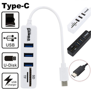 多USB 2.0集线器3 6端口扩展分离器多端口适配器USB2.0，带TF sd卡读卡器电脑附件 - Product Image 2