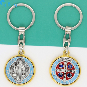 High Quality Factory Outlet Metal Keychain Jewelry <strong>Key</strong> RingPendant Catholic Religion <strong>St</strong>. Benedict Car Pendant Craft <strong>Key</strong> Chain - Product Image 1