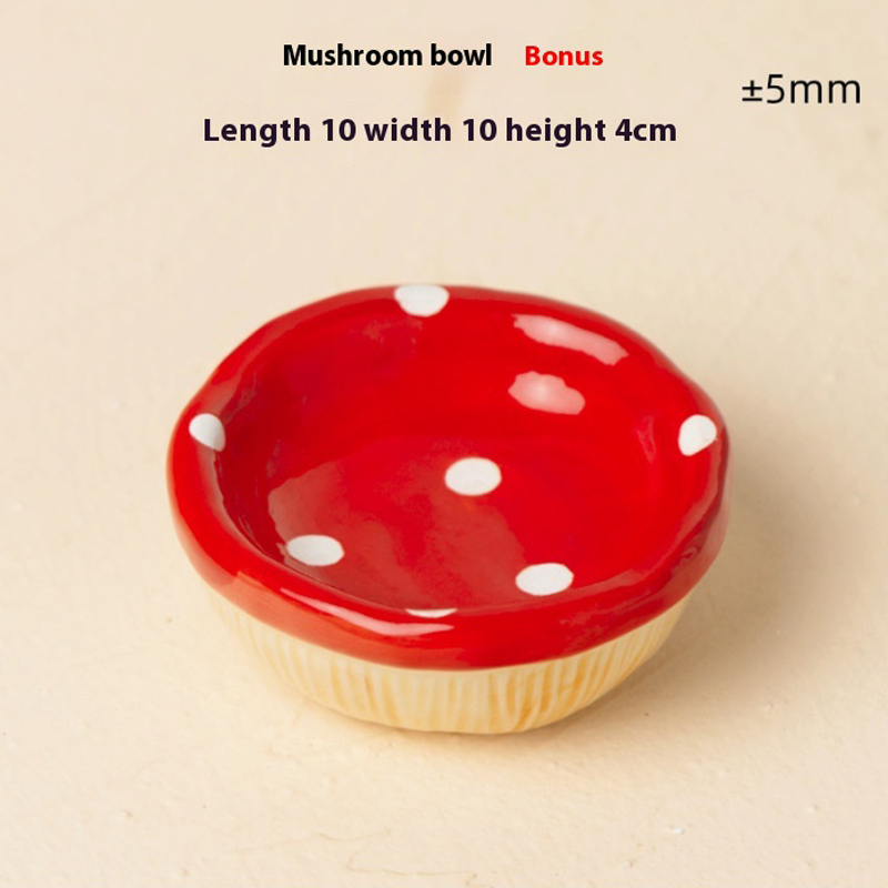 Mushroom Food Pot - Red