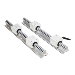 Riel de guía lineal 2 piezas SBR10 y 4x bloque de cojinete de carro cuadrado, Kit de riel de guía lineal de aleación de aluminio CNC Máquina automática - Product Image 5