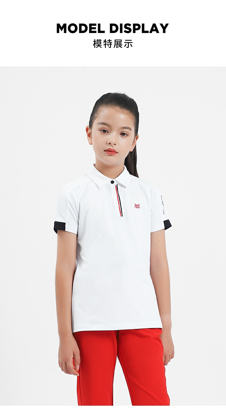 PGM YF591 custom sports breathable kids short sleeved golf polo tshirt