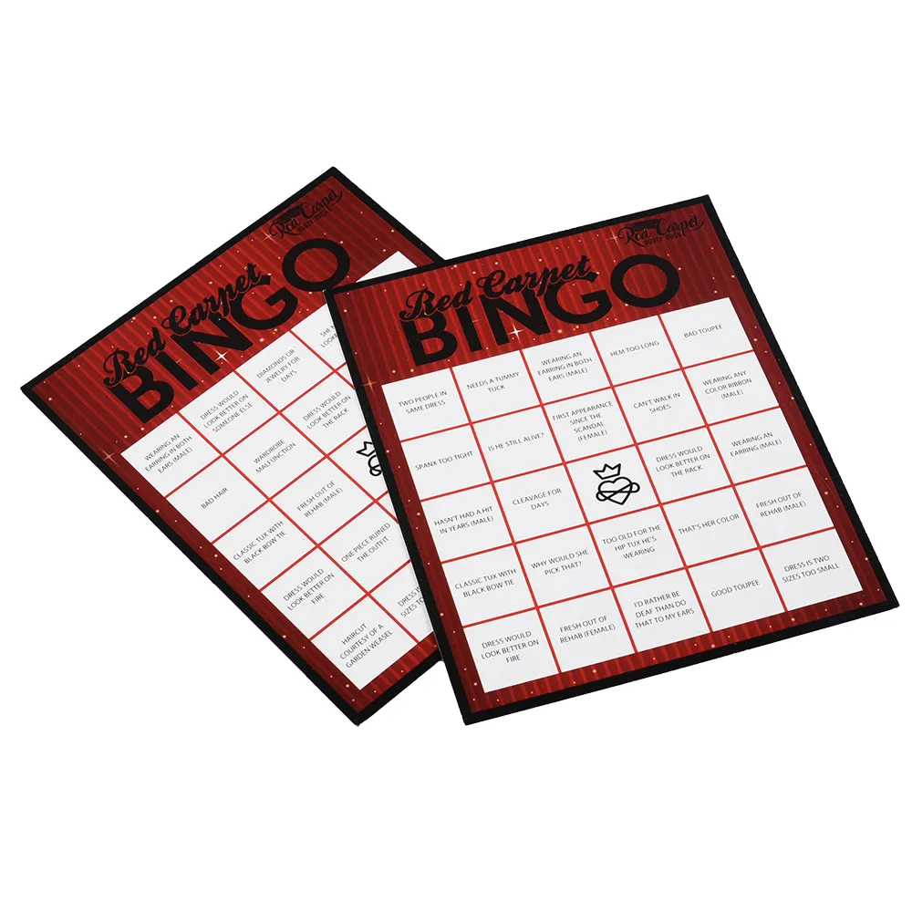 2024 Bingo Fabriek Anti-Namaak Hardcover Plastic Kleurendruk Bingokaart