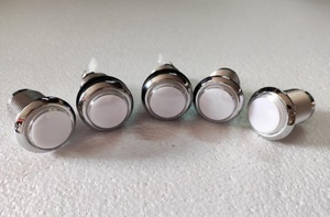 Oyun makinesi oyun aksesuarları için 32 mm arcade yuvarlak push button gümüş düğme - Product Image 2