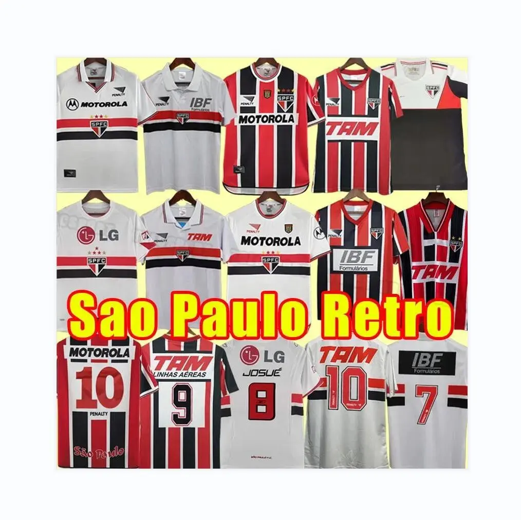Sao Paulo Mens Voetbal Truien Thuis Wit Uit Rood Retro Voetbalshirt Camisetas De Futebol Korte Mouw
