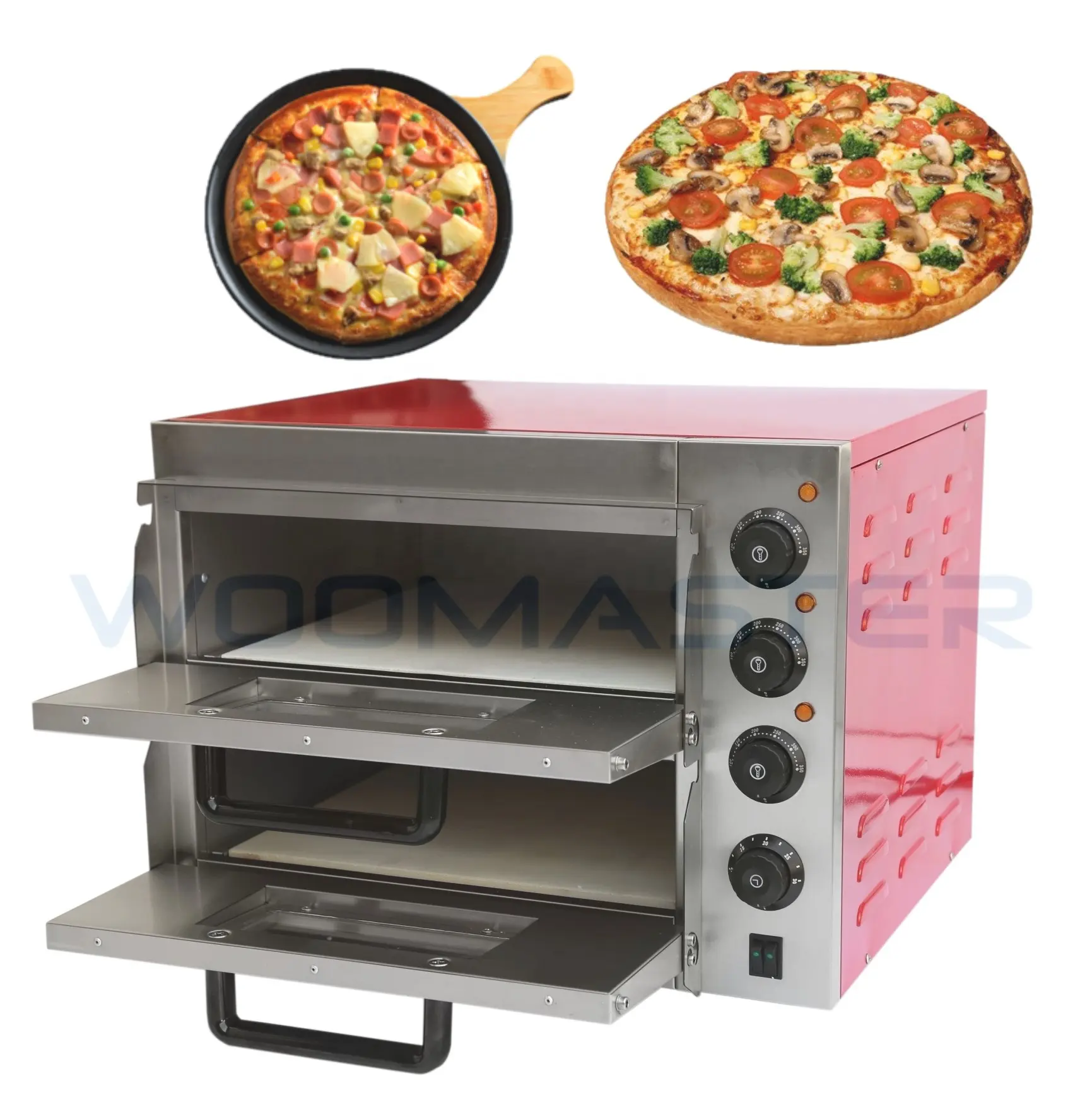 Woomaster Tafelblad Commerciële Keukenapparatuur Dubbeldeks Elektrische Pizzaoven