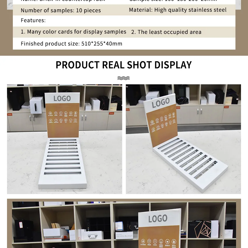 Factory Retail Stainless Steel Table Top Quartz Show Mosaic Stone Rack Ceramic Granite Marble Stand Display Countertop Tiles
