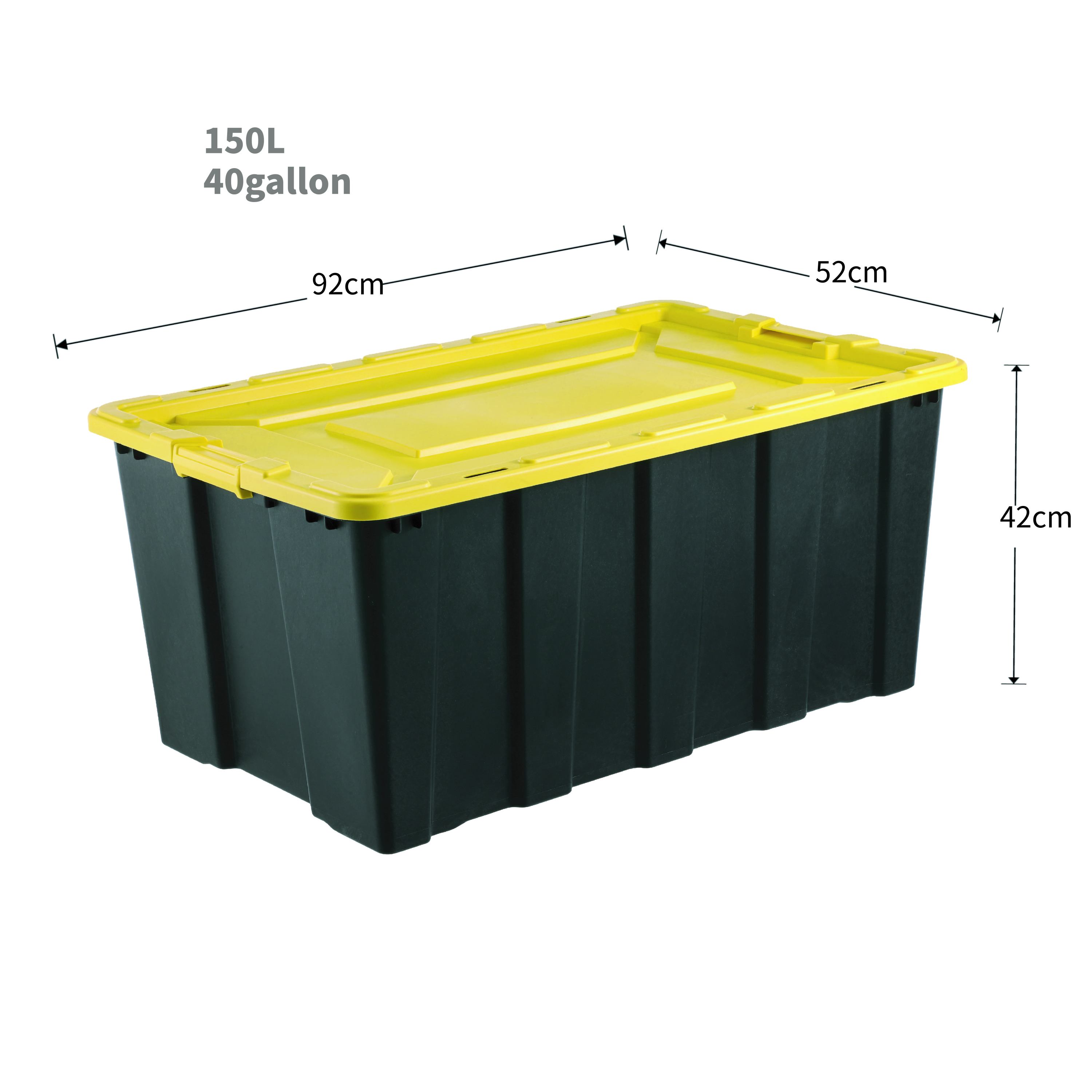 Caja negra con tapa amarilla.