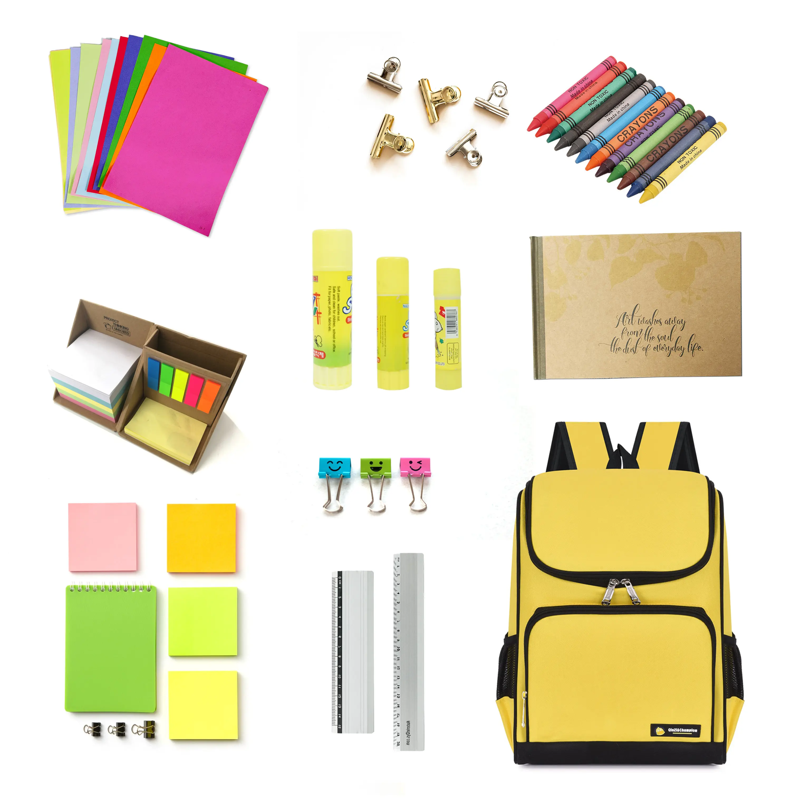 Colorful Back to School Stationert Gift Sets Logo Personal School Supplies Custom Art Sets Kids Cute Stationery Set