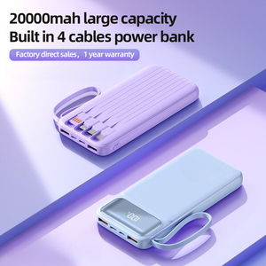 定制标志数字显示微型C型输入两个usb-a输出电源组20000毫安时，带4根电缆电源组 - Product Image 4