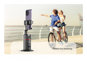 新しいP02AIインテリジェントトラッカー360度自動顔追跡スマート回転デスクトップSelfieジンバルスタビライザー (ビデオ撮影用)
