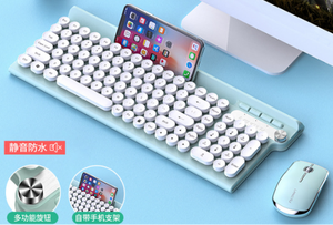 Ancreu LT500 2.4G Optical Punk <strong>Wireless</strong> <strong>Keyboard</strong> and Mouse Set Office Computer <strong>Keyboard</strong> <strong>Wireless</strong> with Round Key