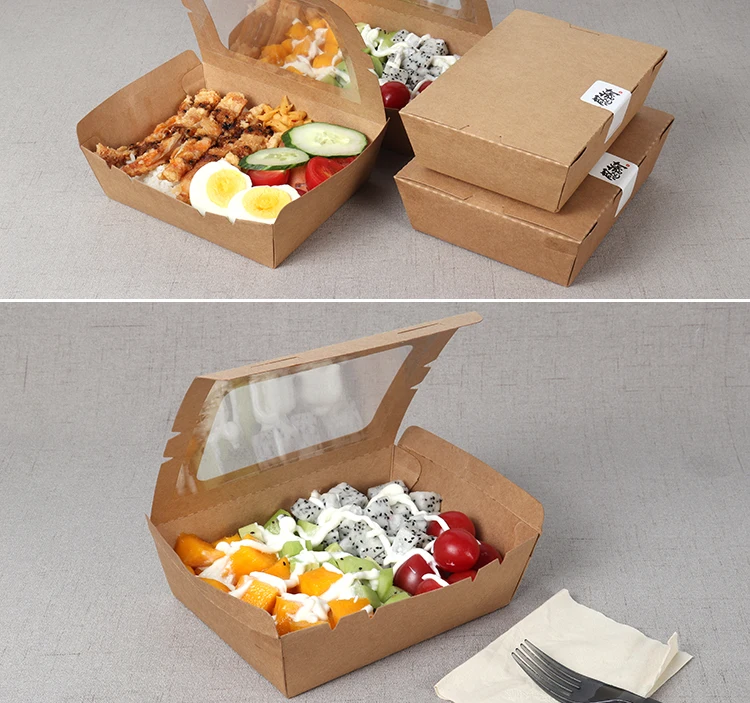kraft paper sandwich box with window