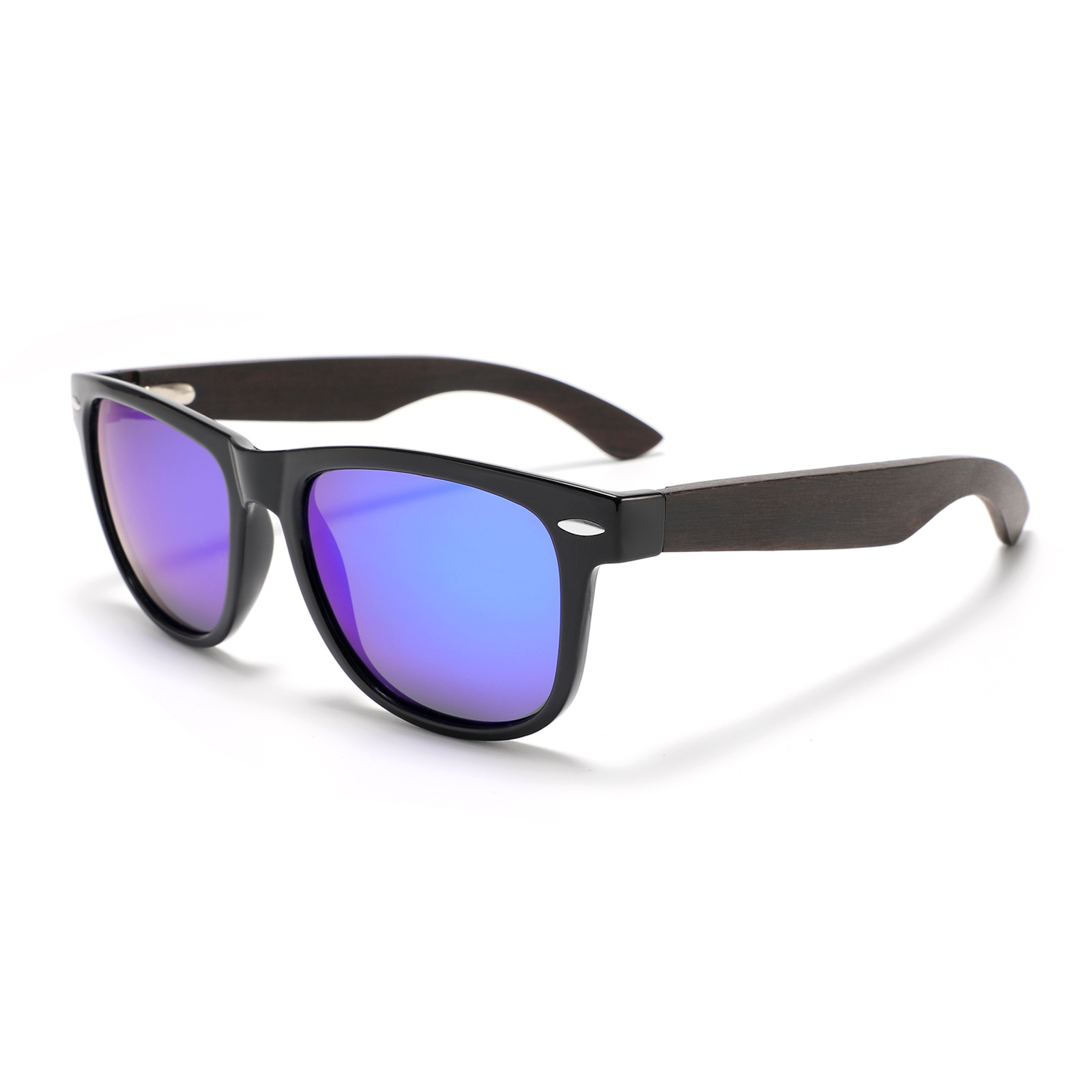 Mc4 pied ébène cadre noir brillant polarisé bleu argent