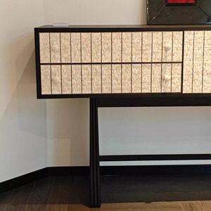 <span class=keywords><strong>Console</strong></span> in legno moderno e durevole minimalista francese, tavolo da esposizione creativo con motivo zebra - Product Image 3