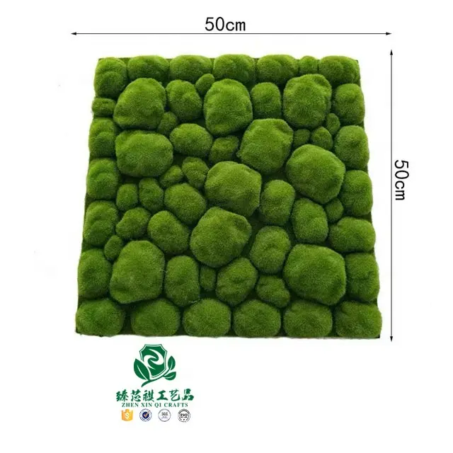 Shenzhen xin qi parede de musgo artificial para decoração, venda quente de painel de pedra verde da grama