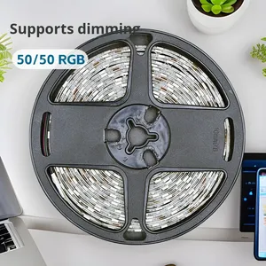 5050RGB набор 2 рулона 5 м приложение для мобильного телефона Регулируемый цвет 44-клавишный пульт дистанционного управления 12 В Европейский авиационный ящик USB световые струны - Product Image 5