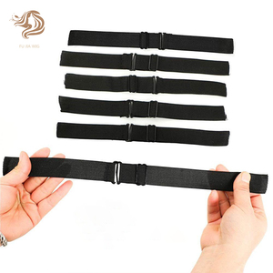 Fujia 2,5, Correa ancha, peluca elástica ajustable negra, se utiliza para hacer pelucas, banda elástica con gancho y lazo, correa para peluca - Product Image 2