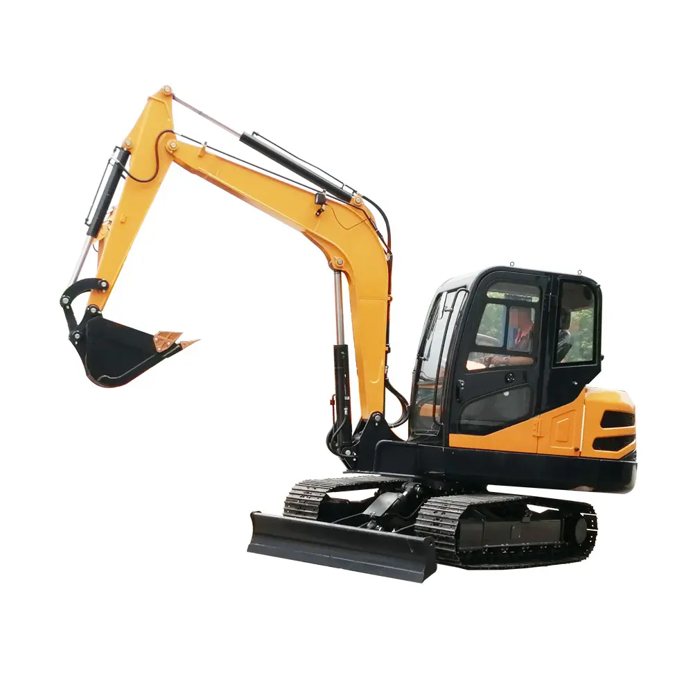 Chinese Manufacturer 6.5 ton crawler mini excavator steel/rubber track excavator Kubut engine HT65