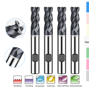 Azzkor TGA HRC65 Solid Carbide 4 Flutes End Mill CNC Cutter Tool for Metal <strong>Weldon</strong> Shank Flat Square Milling Cutter Router Bits - Product Image 6