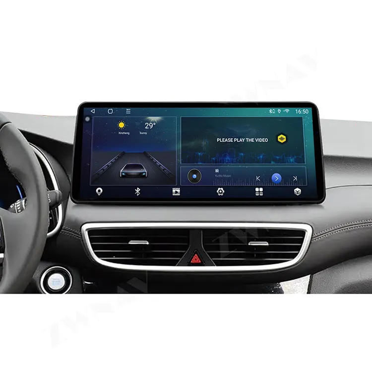 12.3 inç 2 Din GPS navigasyon kafa ünitesi Android multimedya dokunmatik ekran araba radyo Stereo çalar Hyundai Tucson 2019 2020