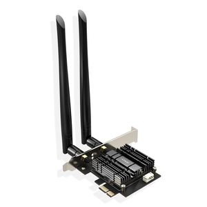 EDUP AC1300 PCIe WiFi PCIe卡2.4G/5G双频无线<span class=keywords><strong>PCI</strong></span>快递适配器，长范围，散热器支持窗口10/8.1/XP